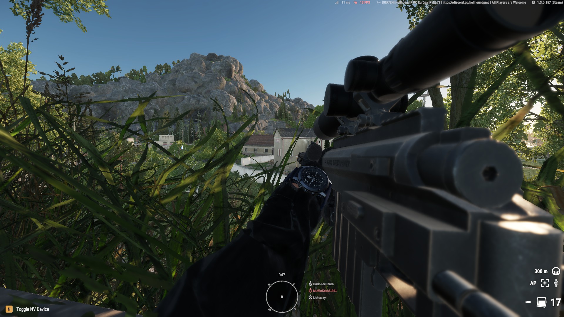 Sniper in gras